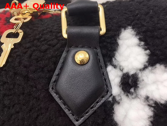 Louis Vuitton Speedy Bandouliere 25 Black and Coquelicot Red Shearling M55423 Replica