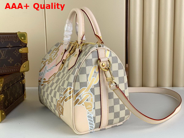 Louis Vuitton Speedy Bandouliere 25 Damier Azur Canvas Decorated with a Bold Nautical Print N40473 Replica