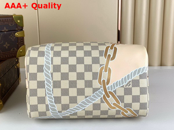Louis Vuitton Speedy Bandouliere 25 Damier Azur Canvas Decorated with a Bold Nautical Print N40473 Replica