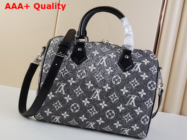 Louis Vuitton Speedy Bandouliere 25 Gray Monogram Jacquard Denim M21464 Replica