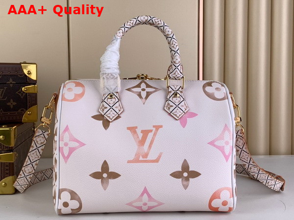 Louis Vuitton Speedy Bandouliere 25 Handbag in Beige Monogram Coated Canvas M22987 Replica