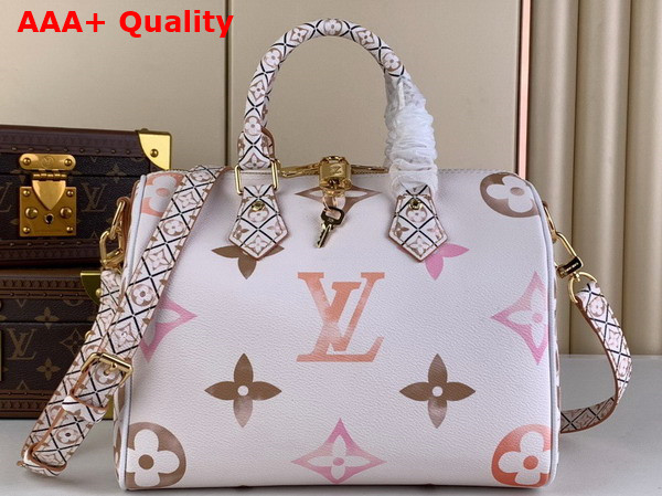 Louis Vuitton Speedy Bandouliere 25 Handbag in Beige Monogram Coated Canvas M22987 Replica