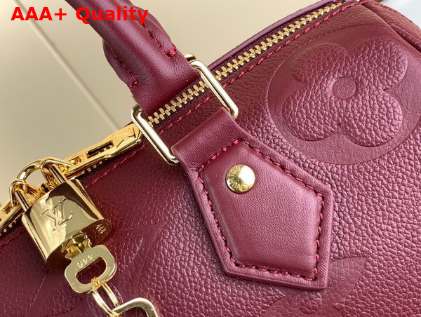 Louis Vuitton Speedy Bandouliere 25 Handbag in Burgundy Monogram Empreinte Leather Replica