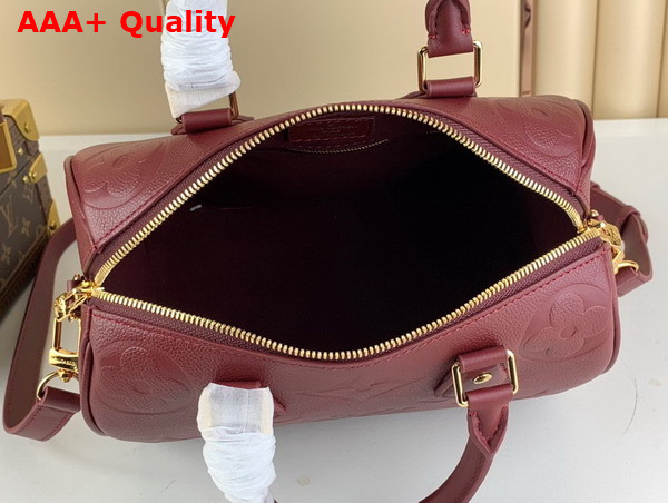 Louis Vuitton Speedy Bandouliere 25 Handbag in Burgundy Monogram Empreinte Leather Replica