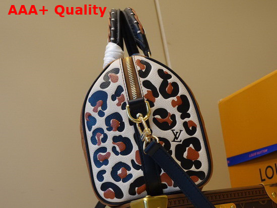 Louis Vuitton Speedy Bandouliere 25 Handbag in Caramel Embossed Monogram Empreinte Leather with an Oversized LV Pattern and a Bold Leopard Print on the Sides M45840 Replica