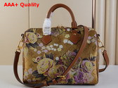 Louis Vuitton Speedy Bandouliere 25 Handbag in Metallic Gold Color Coated Canvas M21317 Replica
