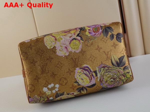 Louis Vuitton Speedy Bandouliere 25 Handbag in Metallic Gold Color Coated Canvas M21317 Replica