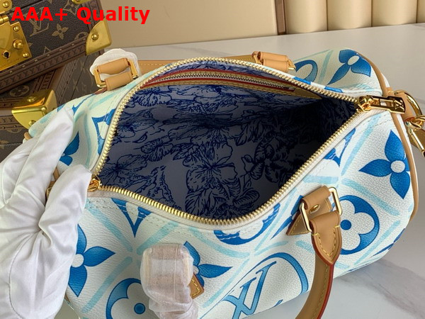 Louis Vuitton Speedy Bandouliere 25 Lagoon Blue Monogram Tiles Coated Canvas M11264 Replica