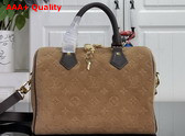 Louis Vuitton Speedy Bandouliere 25 in Beige Trench Embossed Calfskin Suede Leather M2A383 Replica