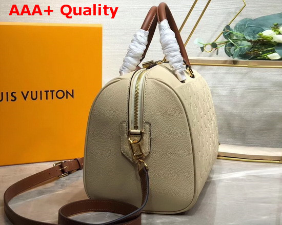 Louis Vuitton Speedy Bandouliere 30 Cream Monogram Empreinte Leather Replica