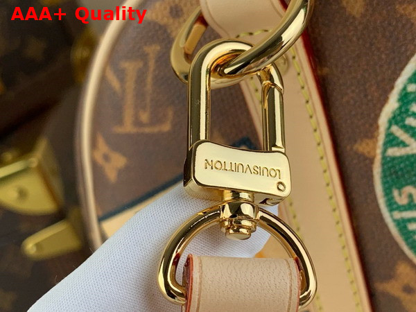 Louis Vuitton Speedy Bandouliere 30 Handbag in Monogram Coated Canvas Embellished with a Patchwork of Hotel Labels M47087 Replica