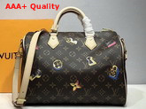 Louis Vuitton Speedy Bandouliere 30 Monogram Coated Canvas with Gold or Silver Tone Fused Metallic Foil Motifs M44365 Replica
