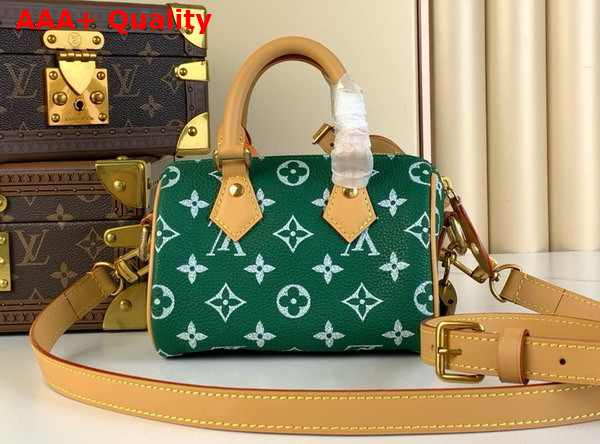 Louis Vuitton Speedy P9 Bandouliere 18 Bag in Green Monogram Leather Replica
