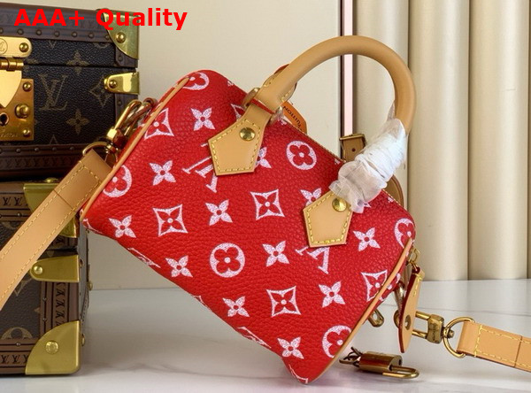 Louis Vuitton Speedy P9 Bandouliere 18 Bag in Red Monogram Leather Replica
