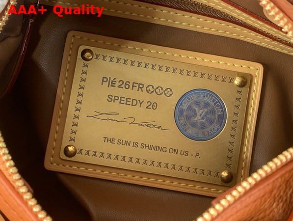 Louis Vuitton Speedy P9 Bandouliere 20 Ochre Calfskin Leather Monogram with a Printed Twill Effect M28307 Replica