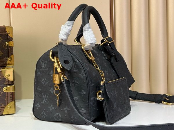 Louis Vuitton Speedy P9 Bandouliere 25 Bag in Black Ostrich Leather Replica