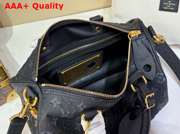 Louis Vuitton Speedy P9 Bandouliere 25 Bag in Black Ostrich Leather Replica