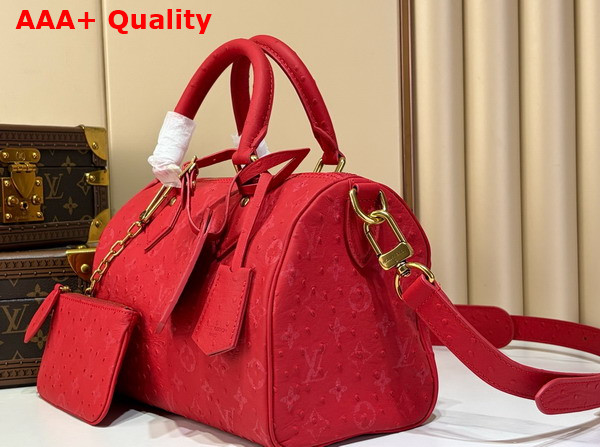 Louis Vuitton Speedy P9 Bandouliere 25 Bag in Red Ostrich Leather Replica