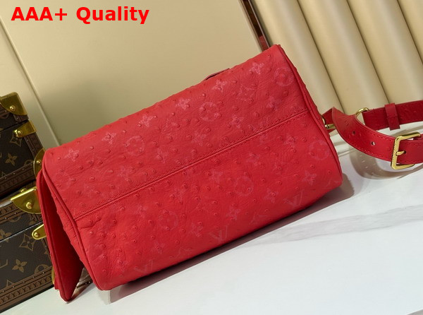 Louis Vuitton Speedy P9 Bandouliere 25 Bag in Red Ostrich Leather Replica