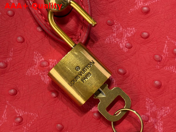 Louis Vuitton Speedy P9 Bandouliere 25 Bag in Red Ostrich Leather Replica