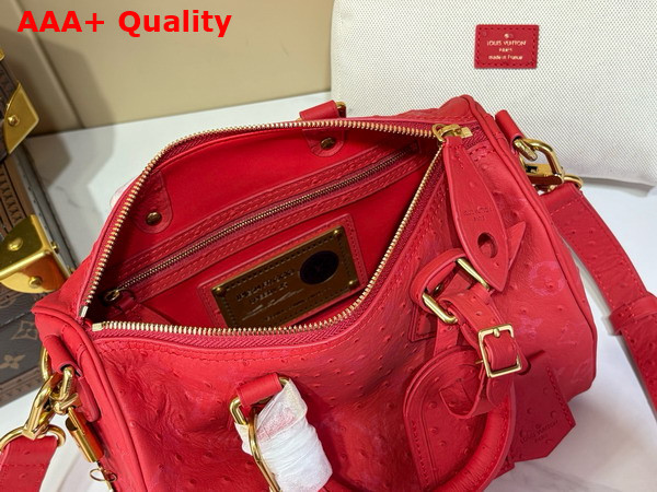 Louis Vuitton Speedy P9 Bandouliere 25 Bag in Red Ostrich Leather Replica