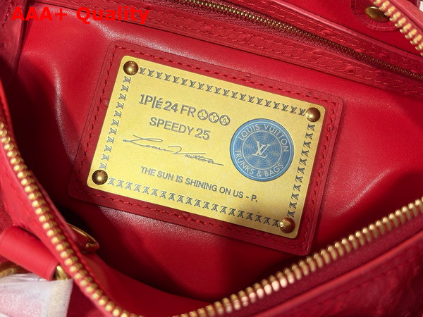 Louis Vuitton Speedy P9 Bandouliere 25 Bag in Red Ostrich Leather Replica
