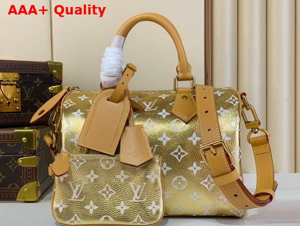 Louis Vuitton Speedy P9 Bandouliere 25 Gold Monogram Leather Replica