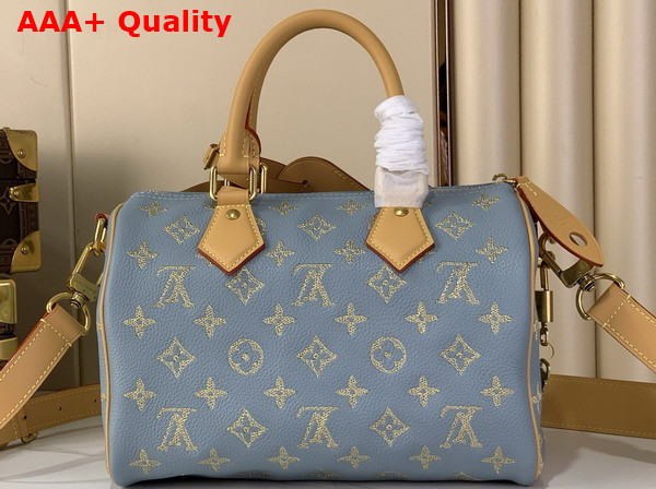 Louis Vuitton Speedy P9 Bandouliere 25 Golden Silk Blue Calfskin Leather M28080 Replica