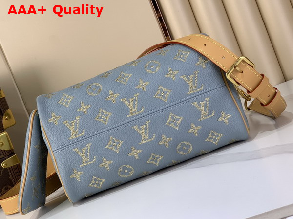 Louis Vuitton Speedy P9 Bandouliere 25 Golden Silk Blue Calfskin Leather M28080 Replica
