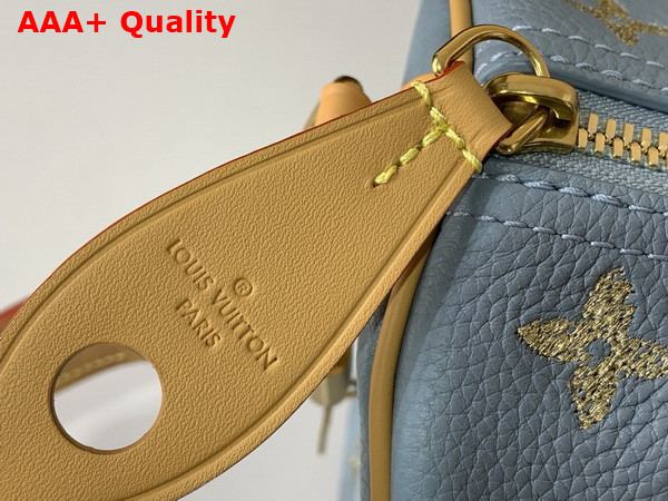 Louis Vuitton Speedy P9 Bandouliere 25 Golden Silk Blue Calfskin Leather M28080 Replica