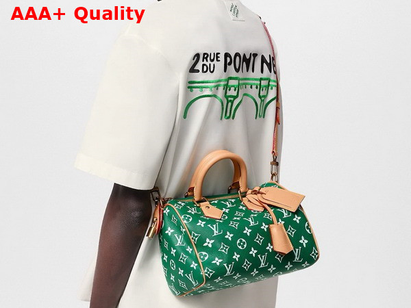 Louis Vuitton Speedy P9 Bandouliere 25 Green Monogram Leather M24423 Replica