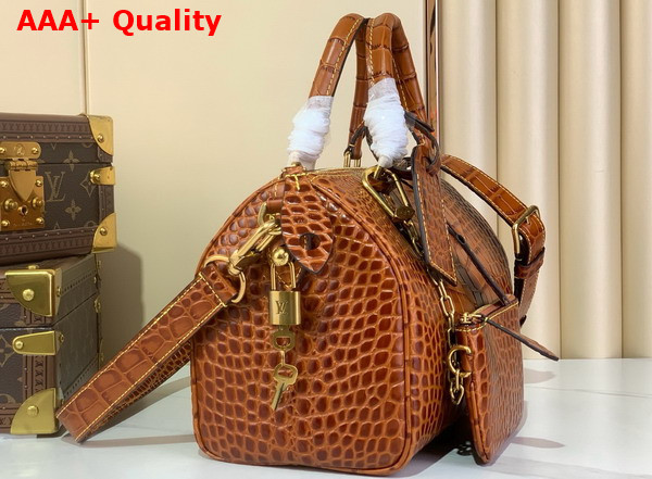 Louis Vuitton Speedy P9 Bandouliere 25 in Brown Alligator Leather Replica