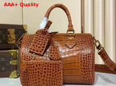 Louis Vuitton Speedy P9 Bandouliere 25 in Brown Alligator Leather Replica
