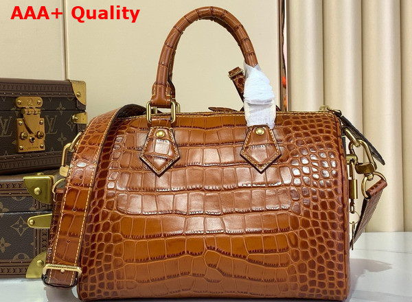 Louis Vuitton Speedy P9 Bandouliere 25 in Brown Alligator Leather Replica