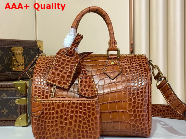 Louis Vuitton Speedy P9 Bandouliere 25 in Brown Alligator Leather Replica