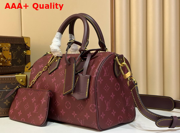 Louis Vuitton Speedy P9 Bandouliere 25 in Monogram Fig Calfskin Leather Replica