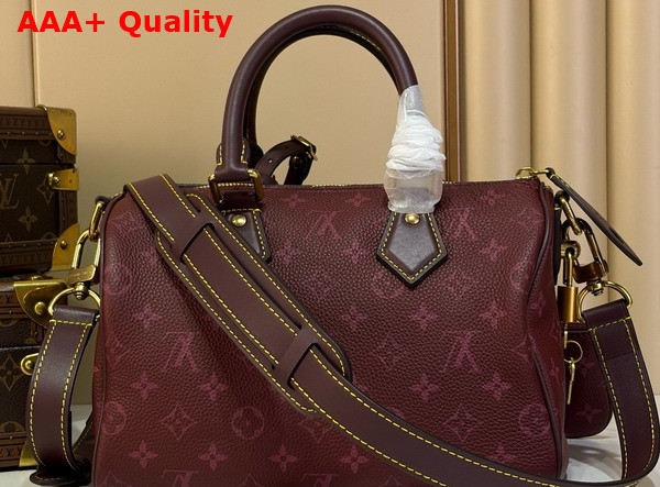Louis Vuitton Speedy P9 Bandouliere 25 in Monogram Fig Calfskin Leather Replica