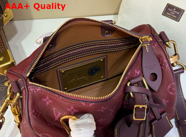 Louis Vuitton Speedy P9 Bandouliere 25 in Monogram Fig Calfskin Leather Replica