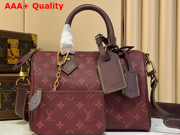 Louis Vuitton Speedy P9 Bandouliere 25 in Monogram Fig Calfskin Leather Replica