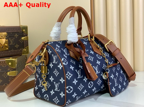Louis Vuitton Speedy P9 Bandouliere 25 in Navy Blue Monogram Leather Replica