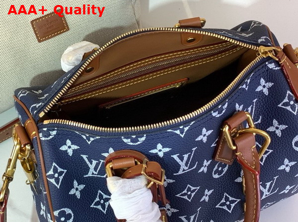 Louis Vuitton Speedy P9 Bandouliere 25 in Navy Blue Monogram Leather Replica