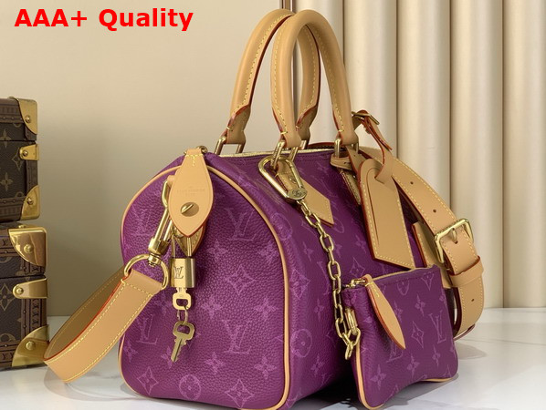Louis Vuitton Speedy P9 Bandouliere 25 in Purple Calfskin Leather with Monogram Print M28383 Replica