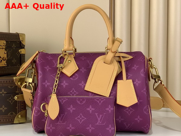 Louis Vuitton Speedy P9 Bandouliere 25 in Purple Calfskin Leather with Monogram Print M28383 Replica