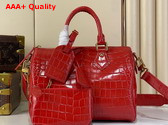 Louis Vuitton Speedy P9 Bandouliere 25 in Red Alligator Leather Replica