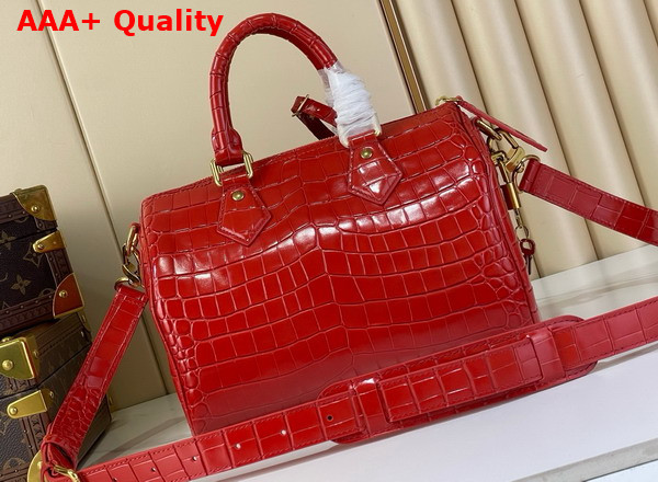 Louis Vuitton Speedy P9 Bandouliere 25 in Red Alligator Leather Replica