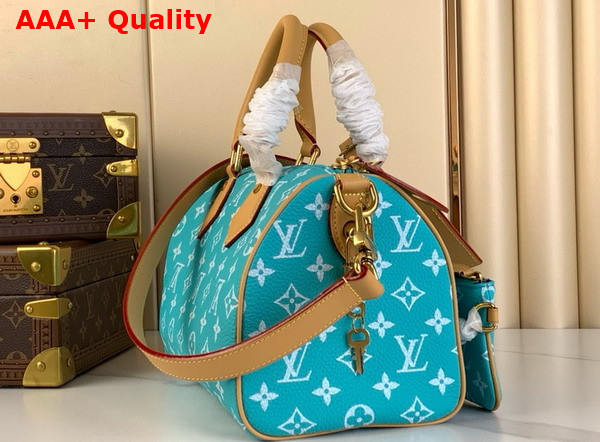 Louis Vuitton Speedy P9 Bandouliere 25 in Turquoise Monogram Leather Replica