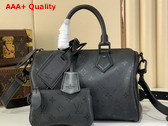 Louis Vuitton Speedy P9 Bandouliere 25 in Ultra Black Calf Leather with Monogram Print Replica