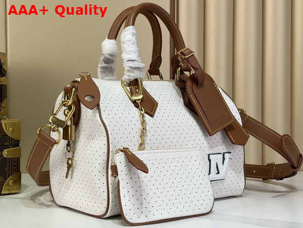 Louis Vuitton Speedy P9 Bandouliere 25 in White Perforated Calfskin Replica