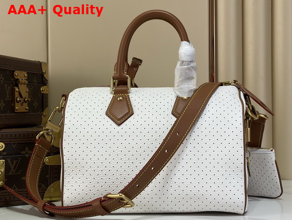 Louis Vuitton Speedy P9 Bandouliere 25 in White Perforated Calfskin Replica