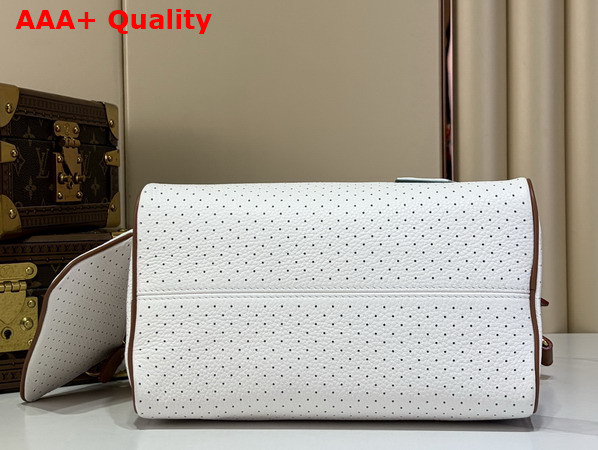 Louis Vuitton Speedy P9 Bandouliere 25 in White Perforated Calfskin Replica